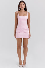 Cosette Rose Shadow Satin Sleeveless Mini Dress - SALE