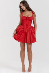 Pietra Cherry Corset Mini Dress