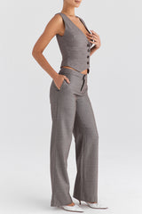 Mistress Rocks Brown Check Trousers - SALE