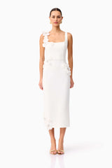 Chantelle 3D Midi Dress in White