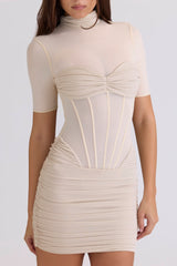 Sorrel Cafe Au Lait Semi Sheer Mini Dress