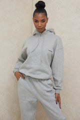Halo Grey Cotton Fleece-Back Oversized Hoodie