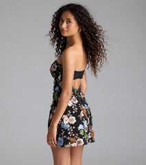 Flowery Dream Floral Embroidered A-Line Mini Dress