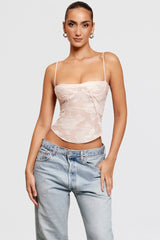 Lisette Pink Floral Lace Camisole