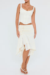 Mistress Rocks Ivory Layered Midi Skirt - SALE