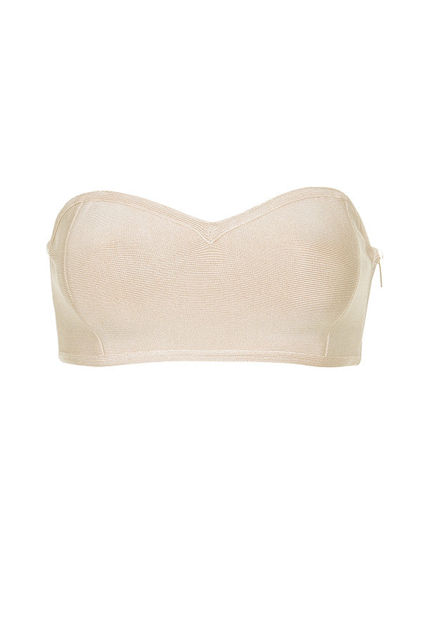 Naked Beige Bandage Strapless Bra