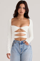 Danica White Cutout Bodysuit