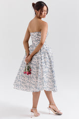 Bennett English Porcelain Print Strapless Sundress