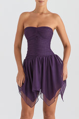 Mistress Rocks Shadow Gathered Asymmetric Dress - SALE