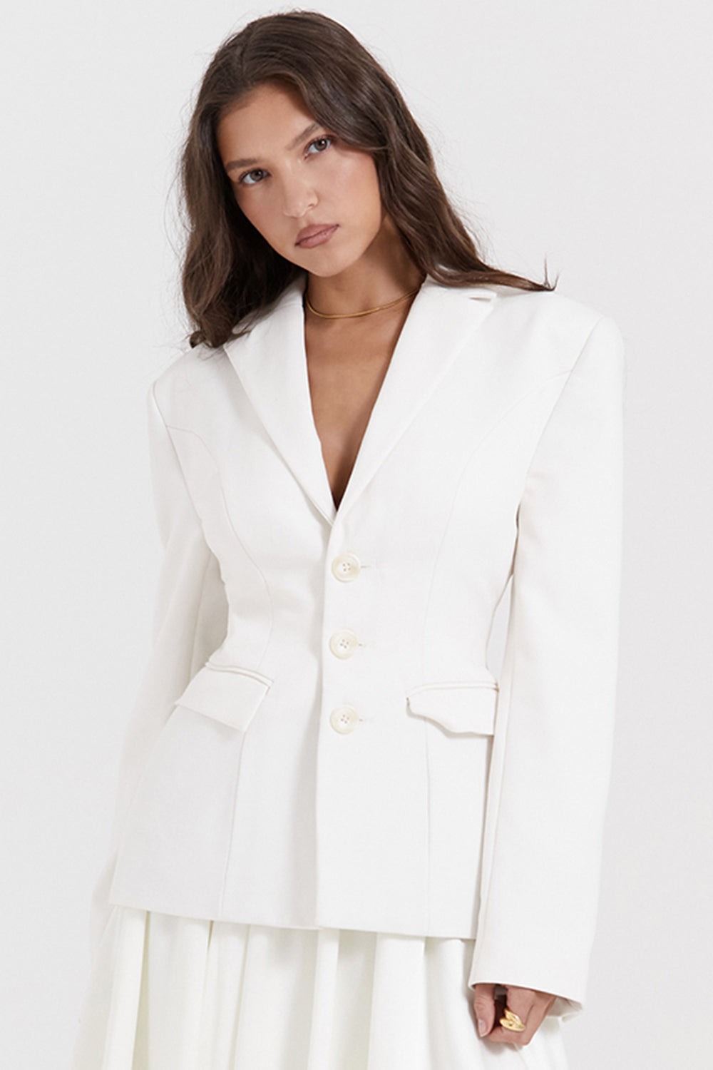 Sariah Ivory Contour Tailored Blazer