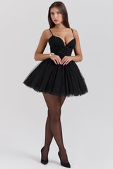 Princess Black Tulle Mini Dress - SALE