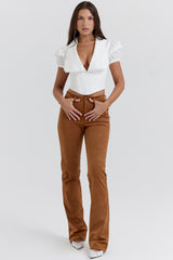 Apollo Tan Vegan Suede Trousers