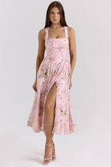 Minerva Pink Floaty Chiffon Midi Sundress