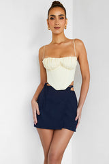 PixieMistress Rocks  Navy Wrap Front Mini Skirt - SALE