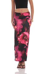 Floral Maxi Skirt in Pink