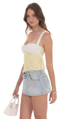 Two-Toned Lace Top in Yellow