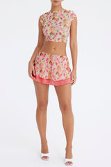 Mistress Rocks Floral Print Mini Skirt - SALE