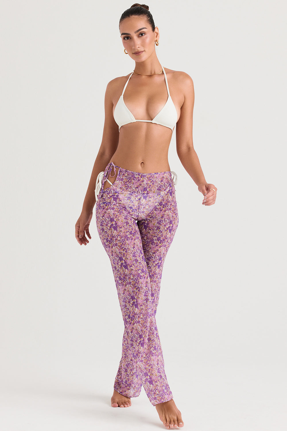 Keala Violet Floral Cutout Trousers