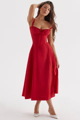 Carmen Red Rose Bustier Sundress