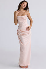 Adrienne Champagne Satin Strapless Gown