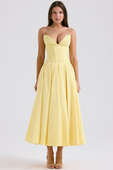 Lady Sunshine Strapless Tulle Midi Dress