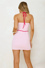 The Ultimate Girl Halter Mini Dress Pink
