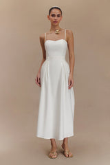 Rebecca Cotton Midi Dress - White