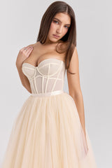 Darling Vintage Cream Tulle Midi Dress