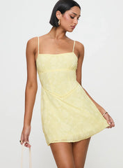 South Of France Mini Dress Yellow