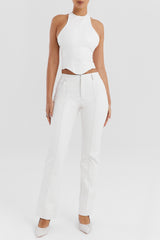 Mistress Rocks Ivory Vegan Leather Trousers - SALE