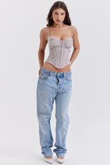 Petunia Light Lavender Embroidered Corset