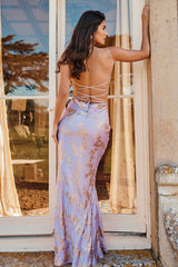 Capriana  Orchid Jacquard Satin Gown