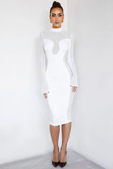 ValourMistress Rocks  White Panelled Midi Dress - SALE