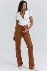 Apollo Tan Vegan Suede Trousers