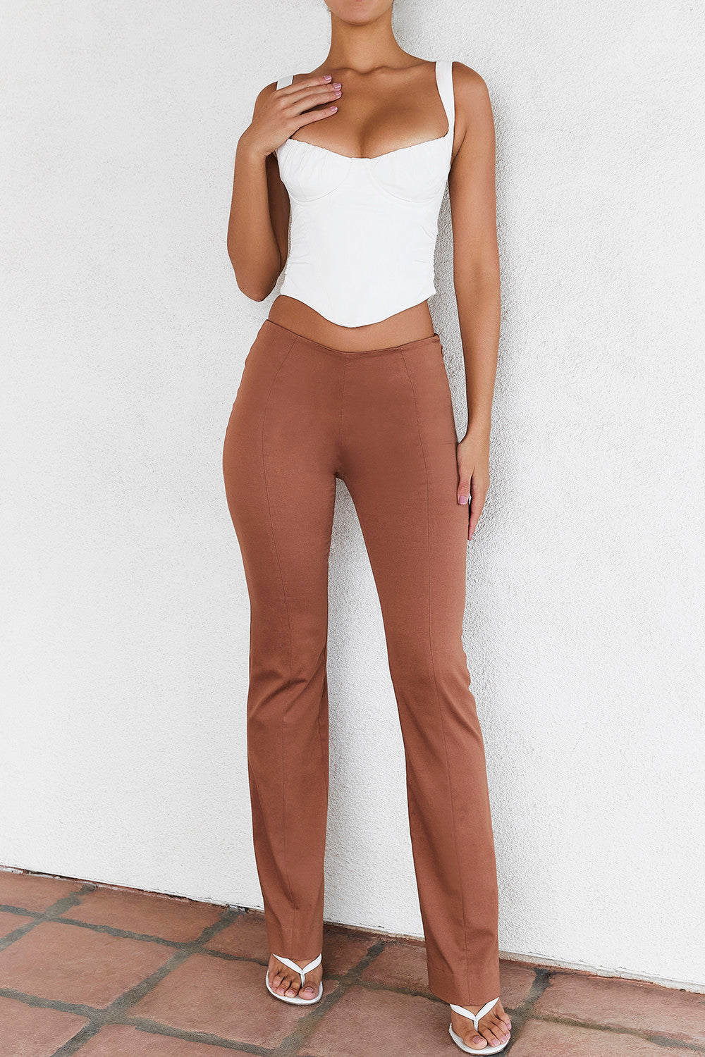 Mistress Rocks Walnut Skinny Flare Trousers - SALE