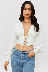 Mirabelle White Lace Up Corset