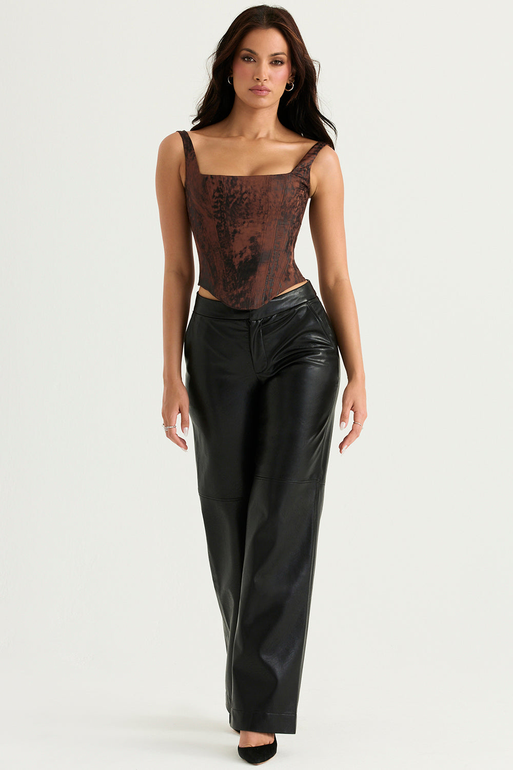 Omaira Black Vegan Leather Trousers