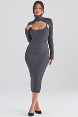 Meliora Charcoal Knit Midi Dress - SALE