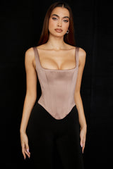 Rafa Stone Satin Longline Corset