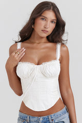 Gini White Lace Back Corset