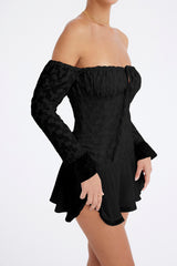 Mistress Rocks Black Off Shoulder Mini Dress - SALE