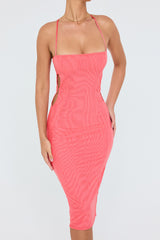 Mistress Rocks Coral Midi Dress - SALE