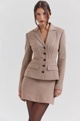 Nerida Brown Puppytooth A-Line Mini Skirt - SALE