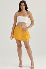 Clarice Tangerine Floaty Layered Mini Skirt