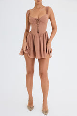 Mistress Rocks Cinnamon Lace Up Mini Dress - SALE