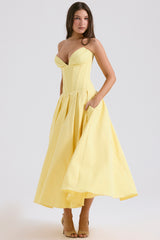 Lady Sunshine Strapless Tulle Midi Dress