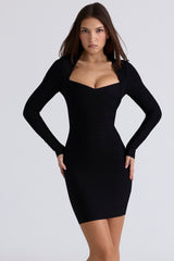 The Naomi Black Long Sleeve Bandage Mini Dress