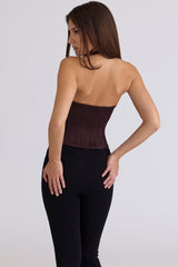 Lia Chocolat Satin Waist Cinch Corset Top