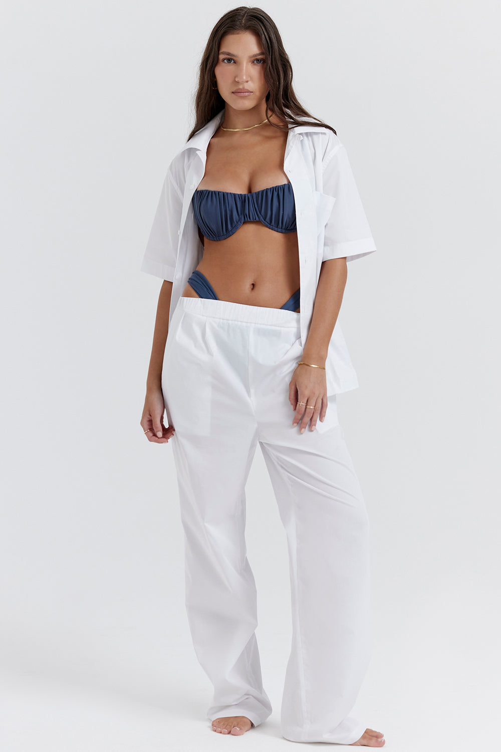 Reno White Relaxed Fit Trousers