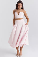 Rita Ballerina Pink A-Line Midi Skirt